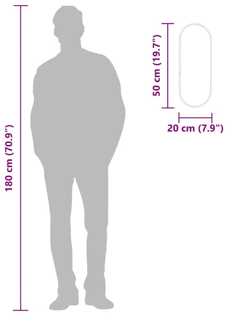 ΚΑΘΡΕΦΤΗΣ ΤΟΙΧΟΥ ΟΒΑΛ ΑΣΗΜΙ 50X20 ΕΚ. 348189