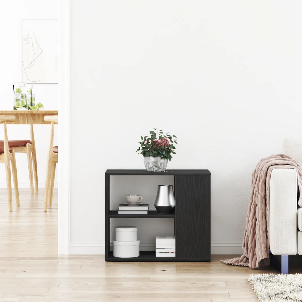 vidaXL Πλαϊνό γραφείο Μαύρο Δρυς 60x30x50 εκ Επεξεργασμένο ξύλο