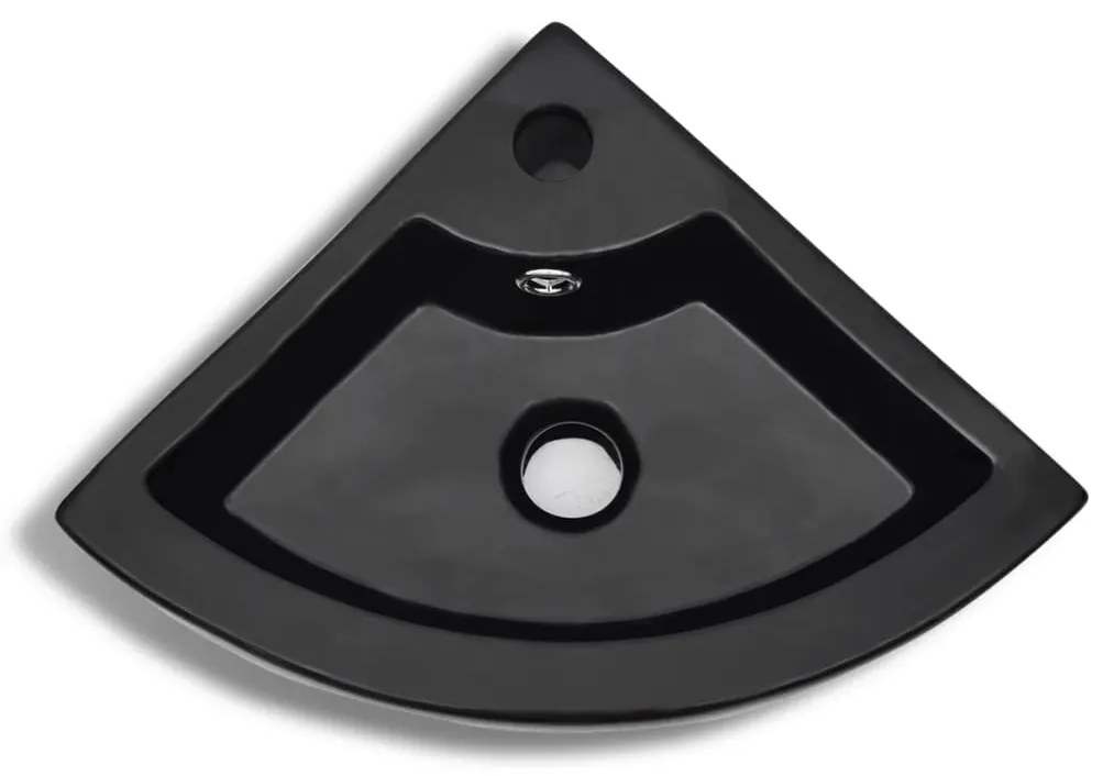 vidaXL Νιπτήρας με Οπή Υπερχείλισης Μαύρος 45 x 32 x 12,5 εκ.