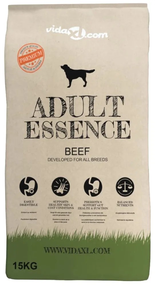 vidaXL Ξηρά Τροφή Σκύλων Premium Adult Essence Beef 2 τεμ. 30 κ.