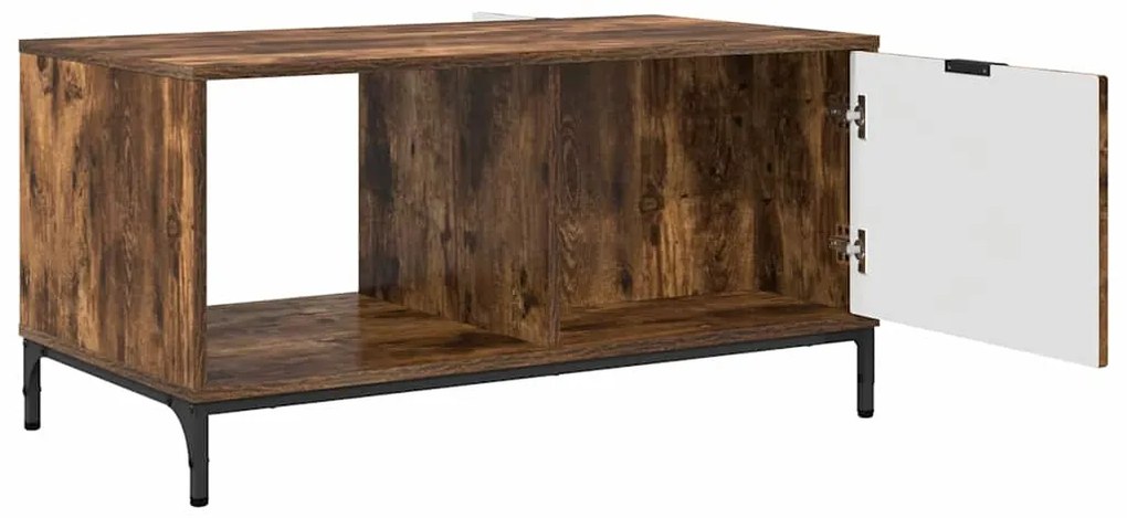 vidaXL Τραπεζάκι σαλονιού με συρτάρι Καπνιστό Δρύς 90 x 49 x 46 εκ.