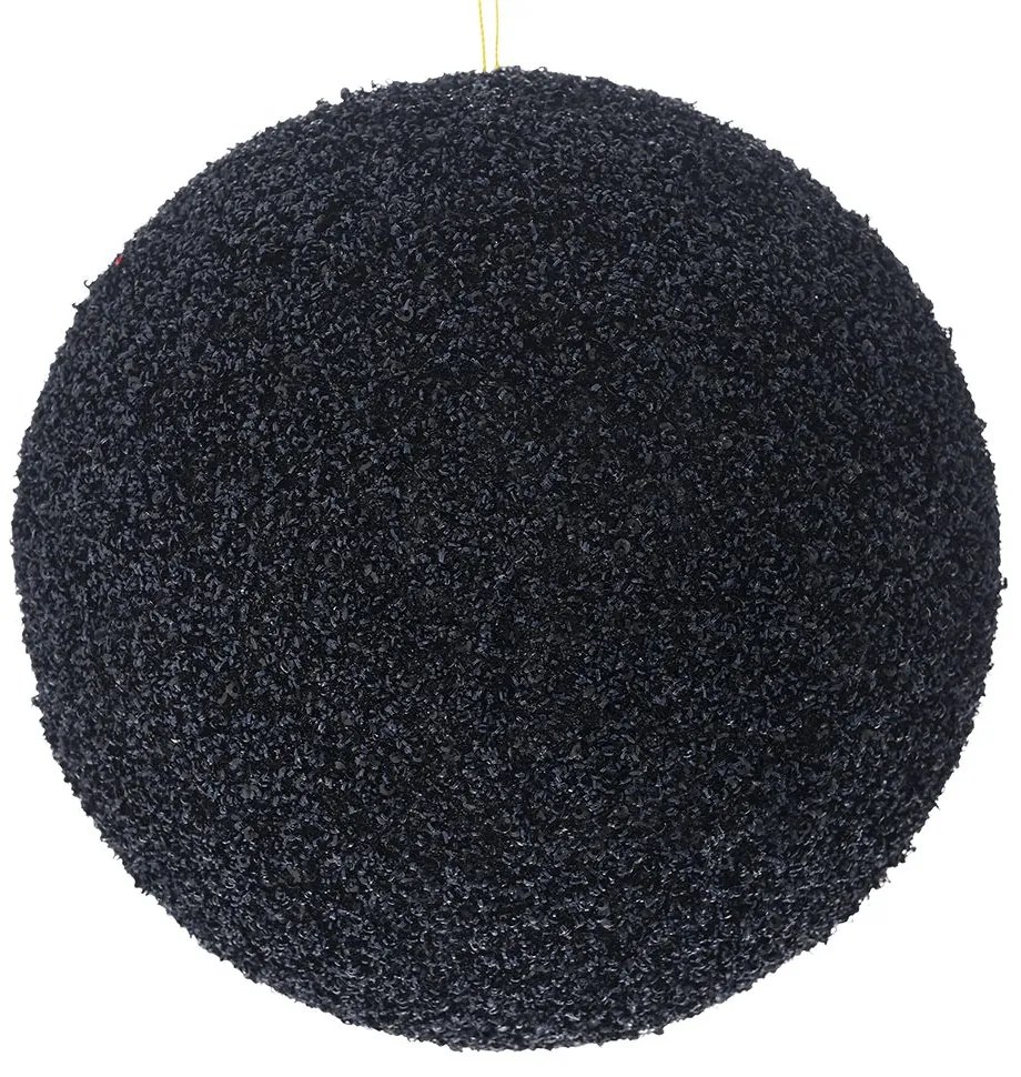 Χριστουγεννιάτικη Μπάλα Polyfoam Μαύρη Glitter 20εκ. iliadis 83551