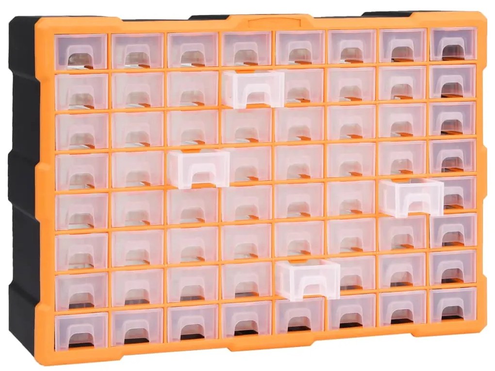 vidaXL Κουτί Αποθήκευσης/Οργάνωσης με 64 Συρτάρια 52 x 16 x 37,5 εκ.
