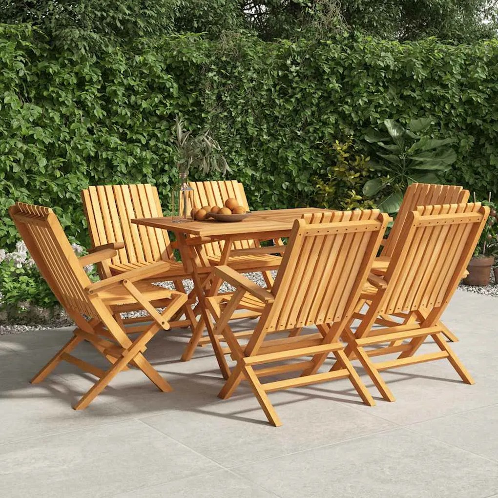 vidaXL Καρέκλες Κήπου Πτυσσόμενες 6 τεμ. 61x67x90 εκ. Μασίφ Ξύλο Teak