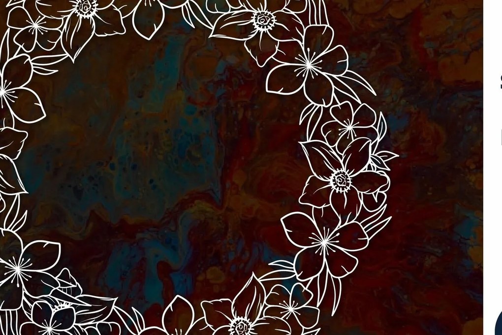 Σετ των 2 Intra απο ξύλο plywood 3mm-4mm πάχος – Χαρτοκομμένο στεφάνι λουλουδιών για διακόσμηση = Δίασταση  20x20 cm INTRAFABR-30828381