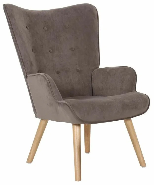 Πολυθρόνα Mesa 398, Καφέ, 97x69x76cm, 11 kg, Ταπισερί, Πόδια: Ξύλο | Epipla1.gr
