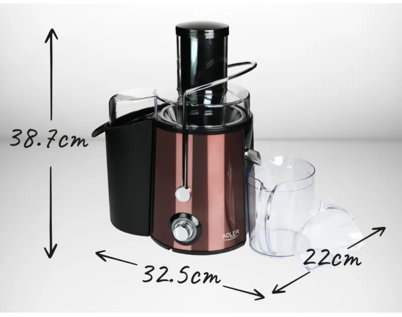 Αποχυμωτής Adler AD 4129, 1000/2000W, 2 ταχύτητες, 1l, σύστημα προστασίας από στάγδην, Μαύρο/μπρονζέ