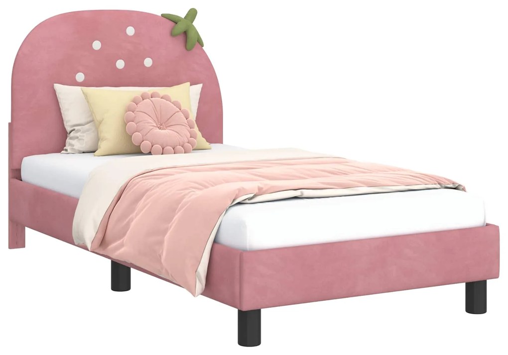 vidaXL Κρεβάτι Παιδικής Κρεβατοκάμαρας με Κεφαλάκι Ροζ 80 x 160 cm