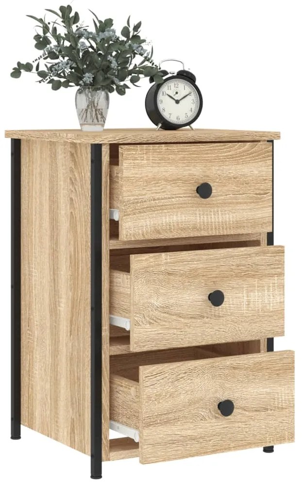 vidaXL Κομοδίνα 2 τεμ. Sonoma Δρυς 40 x 36 x 60 εκ. Επεξεργασμένο Ξύλο