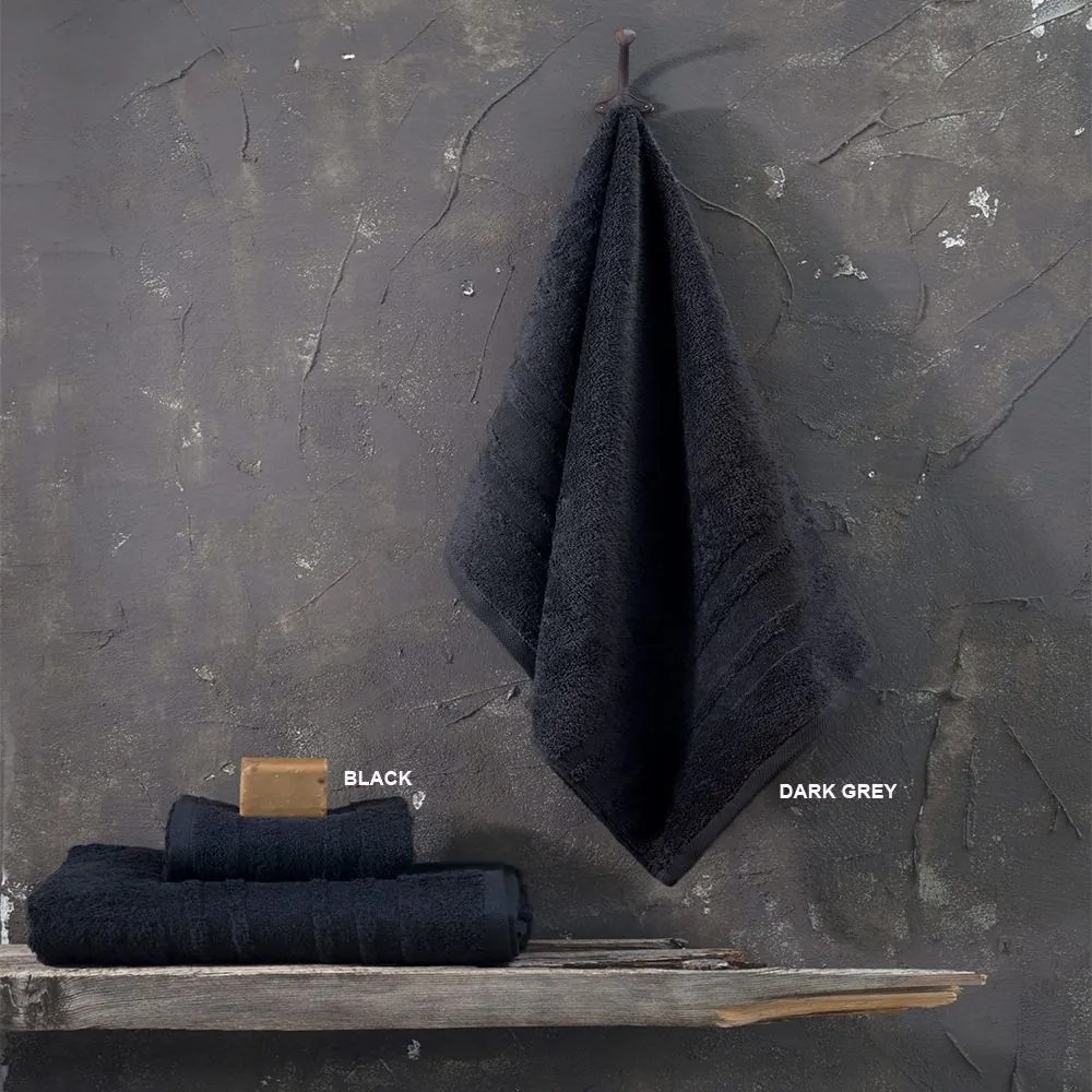 Πετσέτα Laura Dark Grey Ρυθμός Σώματος 100x150cm 100% Βαμβάκι