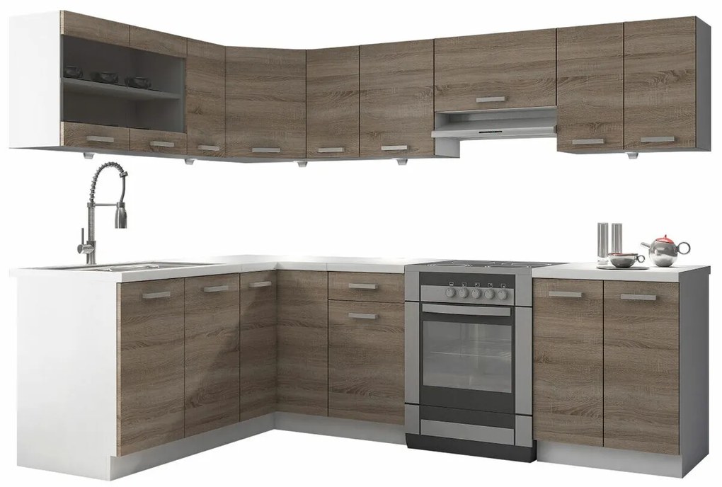 Σετ κουζίνας Tucson 164, 169cm, 206 kg, Πάγκος, Πλαστικοποιημένη μοριοσανίδα, Γωνιακό | Epipla1.gr