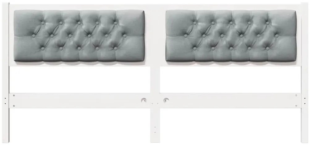 vidaXL Κεφαλάρι Άλλο Λευκό και ανοιχτό γκρι 180 cm Μασίφ ξύλο πεύκου