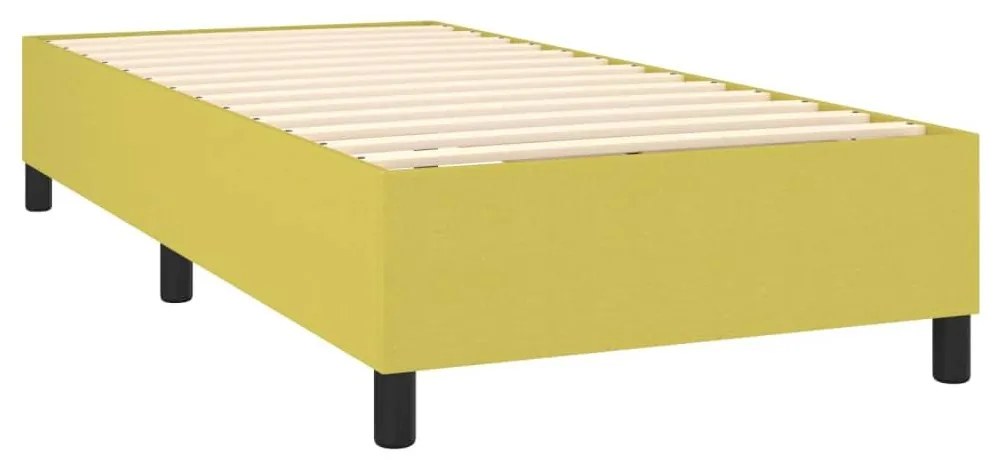 Κρεβάτι Boxspring με Στρώμα Πράσινο 100 x 200 εκ. Υφασμάτινο - Πράσινο