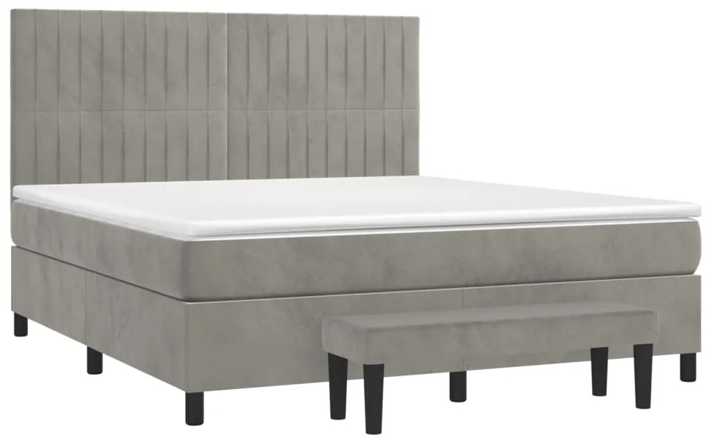 ΚΡΕΒΑΤΙ BOXSPRING ΜΕ ΣΤΡΩΜΑ ΑΝΟΙΧΤΟ ΓΚΡΙ 160X200 ΕΚ. ΒΕΛΟΥΔΙΝΟ 3137971