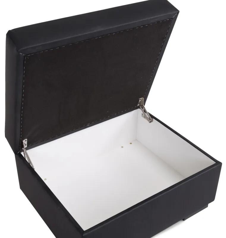 Σκαμπό σαλονιού Scandinavian Choice C112, Μαύρο, 45x65x80cm, Οικολογικό δέρμα, Πόδια: Πλαστική ύλη, Κουτί αποθήκευσης | Epipla1.gr