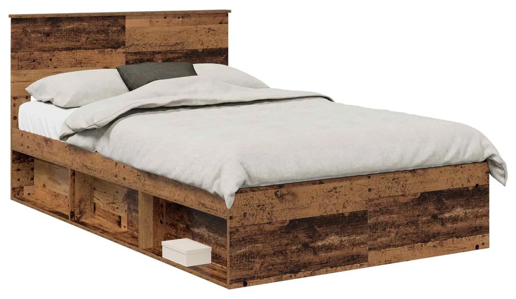 vidaXL Σκελετός Κρεβατιού Παλιό ξύλο 120 x 190 cm Επεξεργασμένο ξύλο