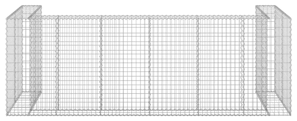 vidaXL Συρματοκιβώτιο Τοίχος για Κάδους 325x100x110 εκ Γαλβαν. Χάλυβας