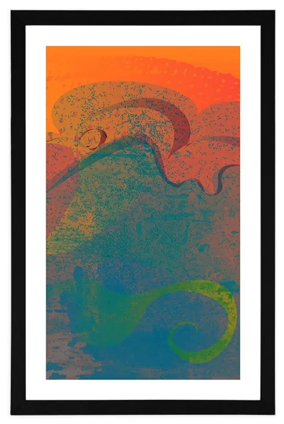 Αφίσα με παρπαστού Αφηρημένο σχέδιο της θάλασσας - 30x45 white