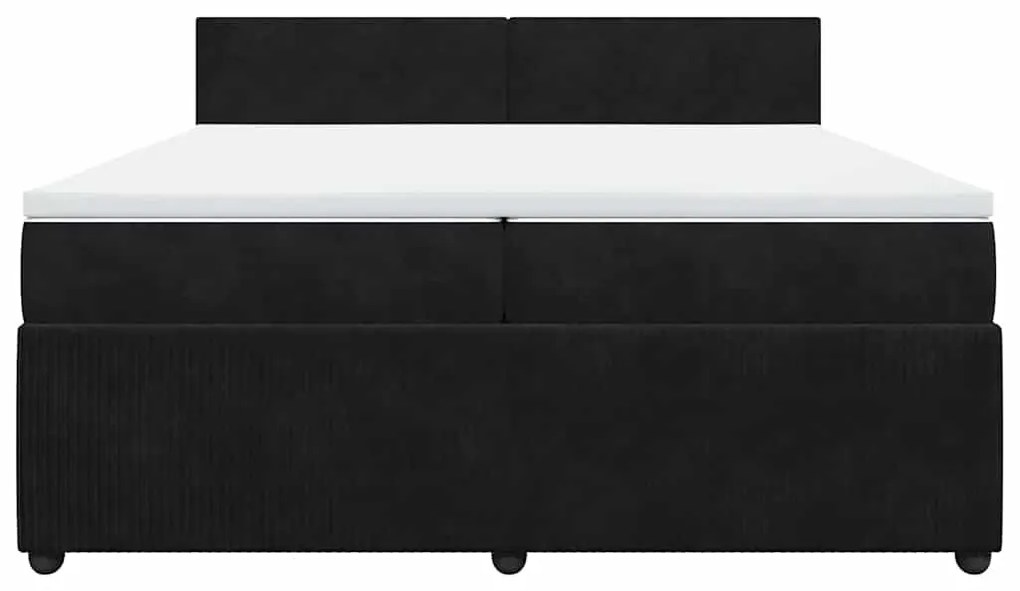 vidaXL Κρεβάτι Boxspring με Στρώμα Μαύρο 200x200 εκ. Βελούδινο