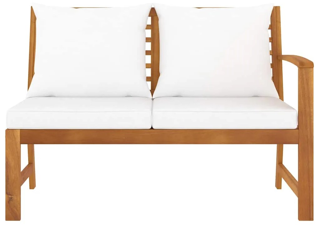 vidaXL Παγκάκι Κήπου 114,5 εκ. από Μασίφ Ξύλο Ακακίας με Κρεμ Μαξιλάρι