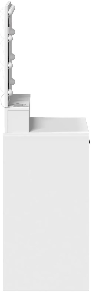 vidaXL Κομοδίνο με συρτάρι Λευκό 50 x 41 x 135 εκ Επεξεργασμένο ξύλο