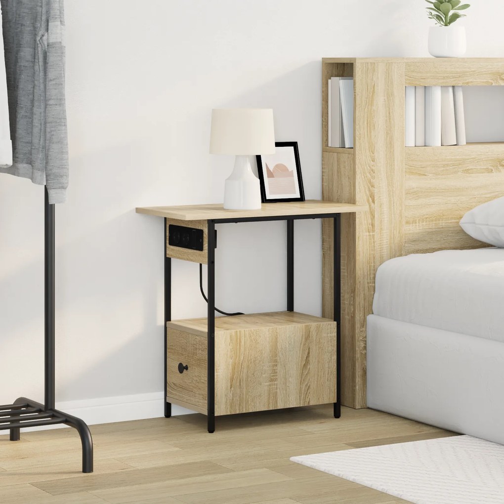 vidaXL Κομοδίνο Sonoma Δρυς 60 x 30 x 61 εκ Επεξεργασμένο ξύλο