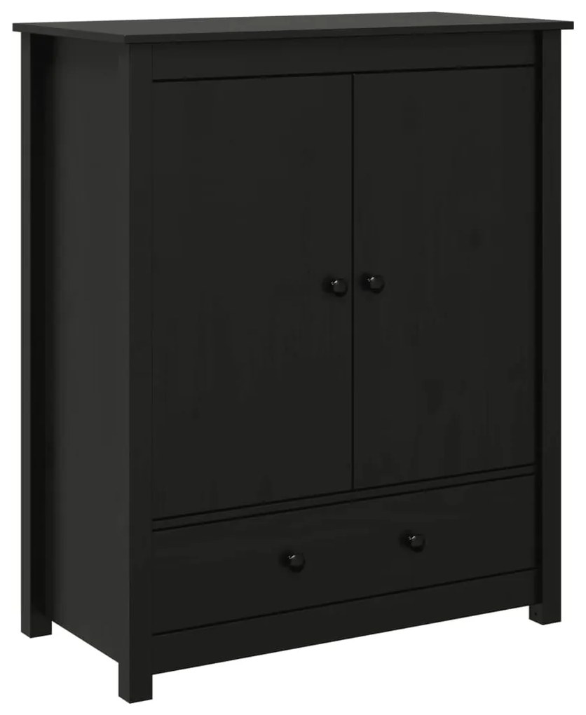 vidaXL Ντουλάπι Μαύρη 83 x 41,5 x 100 εκ. από Μασίφ Ξύλο Πεύκου