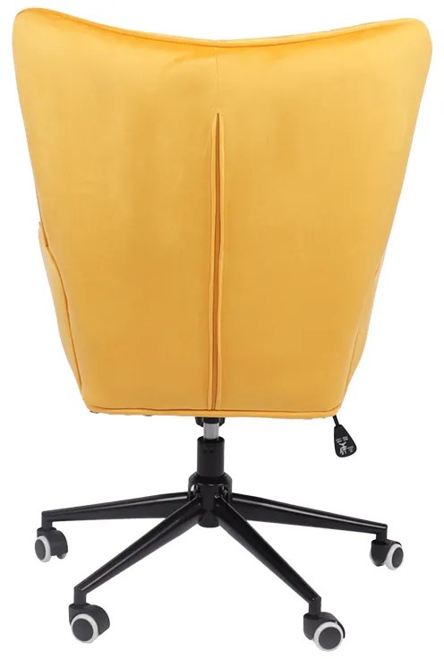 Καρέκλα γραφείου διευθυντή Lobima pakoworld περιστρεφόμενη κίτρινο βελούδο 68x71x105-112εκ