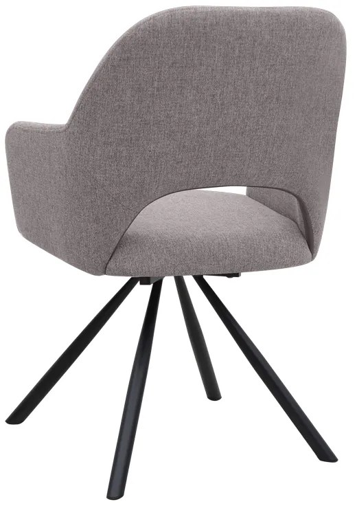 Πολυθρόνα τραπεζαρίας Gabriel Megapap ανοιχτό μπεζ ύφασμα - μεταλλικό μαύρο πόδι 58x60x85εκ.