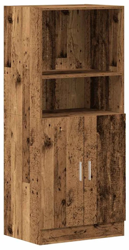 Ντουλάπι Κουζίνας Όψη Παλαιού Ξύλου 57x41,5x131,5εκ. Επεξ. Ξύλο - Καφέ