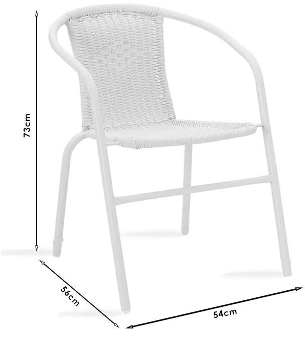 Πολυθρόνα Obbi μέταλλο-pe λευκό 54x56x73 εκ.