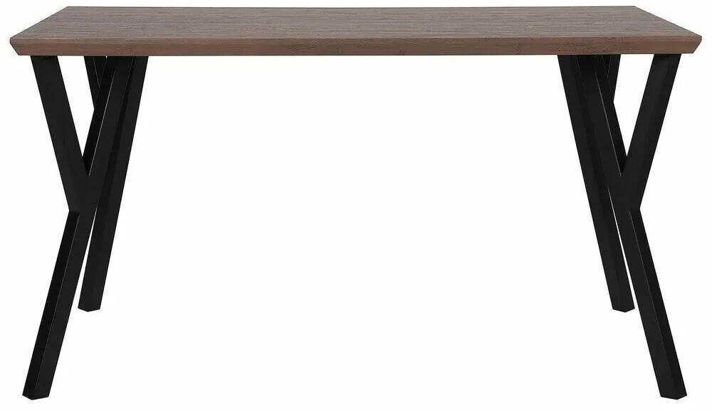 Τραπέζι Berwyn 1145, Μαύρο, Σκούρο ξύλο, 75x80x140cm, 27 kg, Ινοσανίδες μέσης πυκνότητας, Μέταλλο | Epipla1.gr