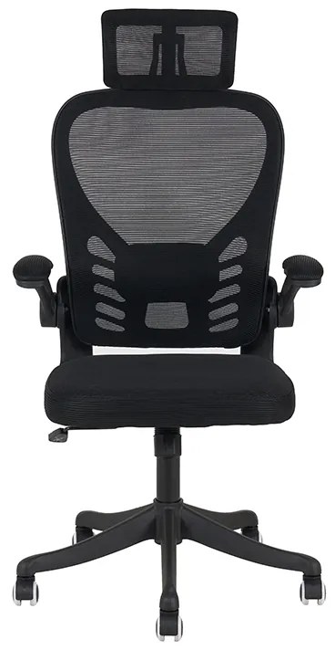 A6225 ΜΑΥΡO MESH ΠΟΛΥΘΡΟΝΑ ΓΡΑΦΕΙΟΥ 64X61X49-124/58-132εκ.