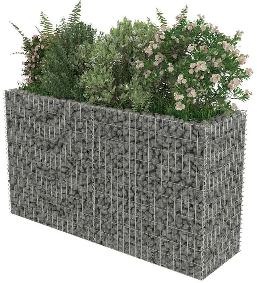 vidaXL Συρματοκιβώτιο-Γλάστρα Υπερυψωμένη 180x50x100 εκ. Γαλβ. Χάλυβας