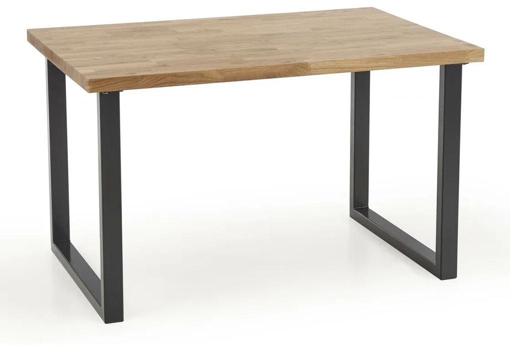 Τραπέζι Houston 945, Δρυς, Μαύρο, 76x85x140cm, 52 kg, Ξύλο, Μέταλλο, Ξύλο: Δρυς | Epipla1.gr
