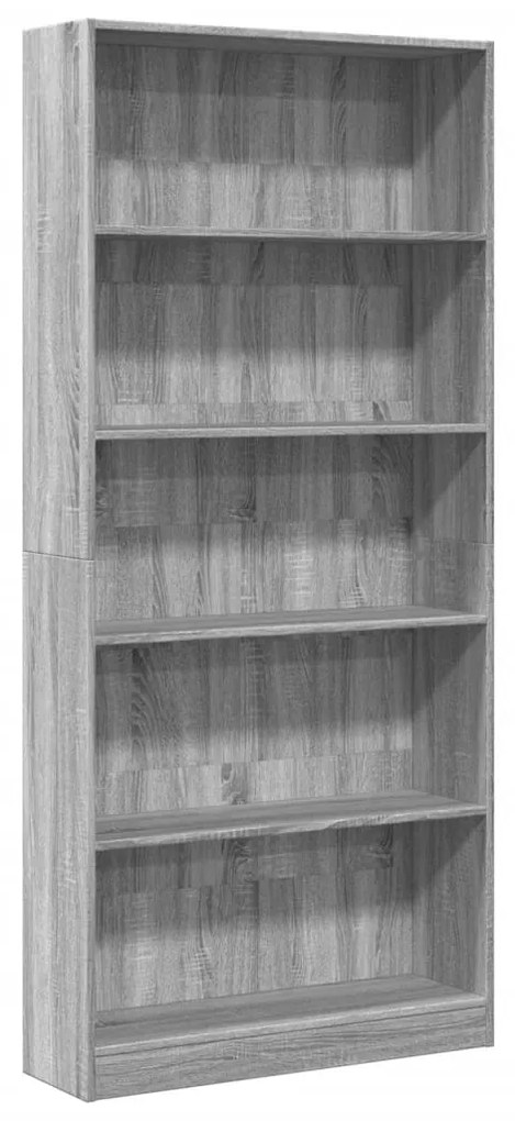 vidaXL Βιβλιοθήκη Γκρι Sonoma 80x24x176 εκ. από Επεξεργ. Ξύλο