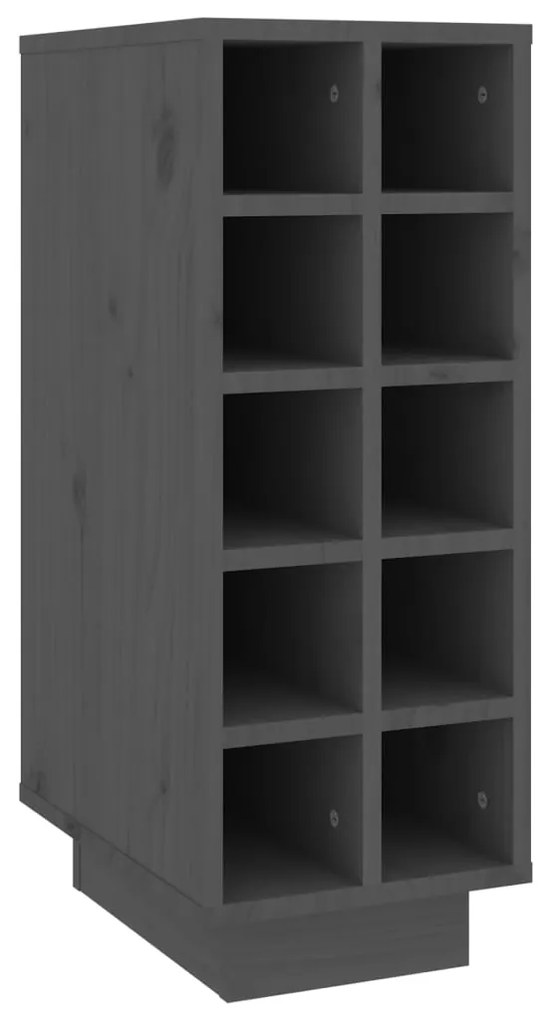 vidaXL Κάβα Κρασιών Γκρι 23x34x61 εκ. από Μασίφ Ξύλο Πεύκου