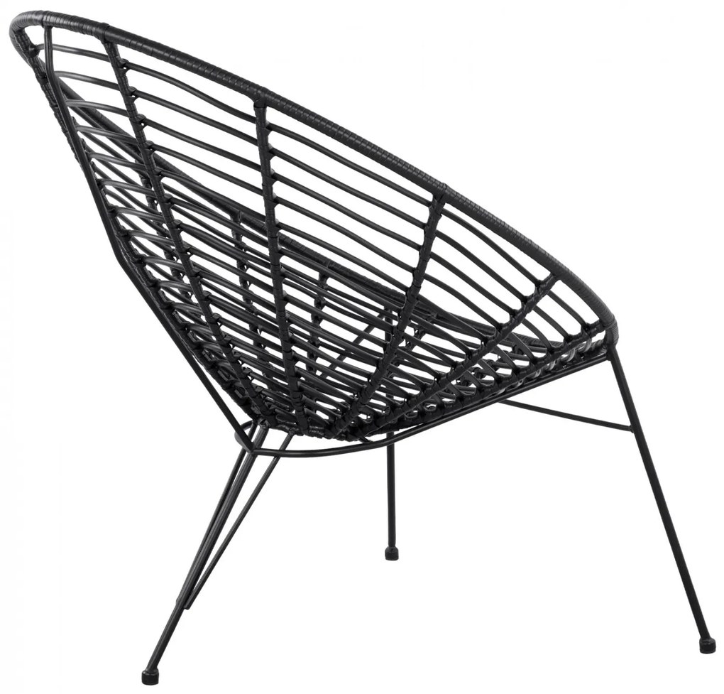 Καρέκλα - Πολυθρόνα ALLEGRA C5458.02 Μεταλλική με Wicker Μαύρο Τύπου Φωλιά 73x83x86Υ εκ. 73x83x86 εκ.