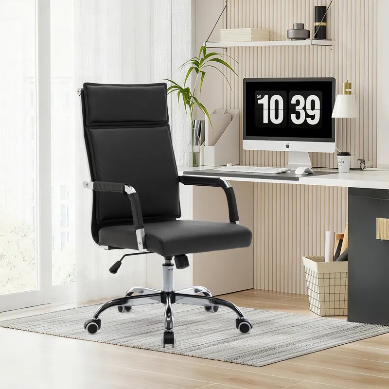 Καρέκλα γραφείου διευθυντη Mavel pakoworld PU μαύρo 55x62x100-110εκ