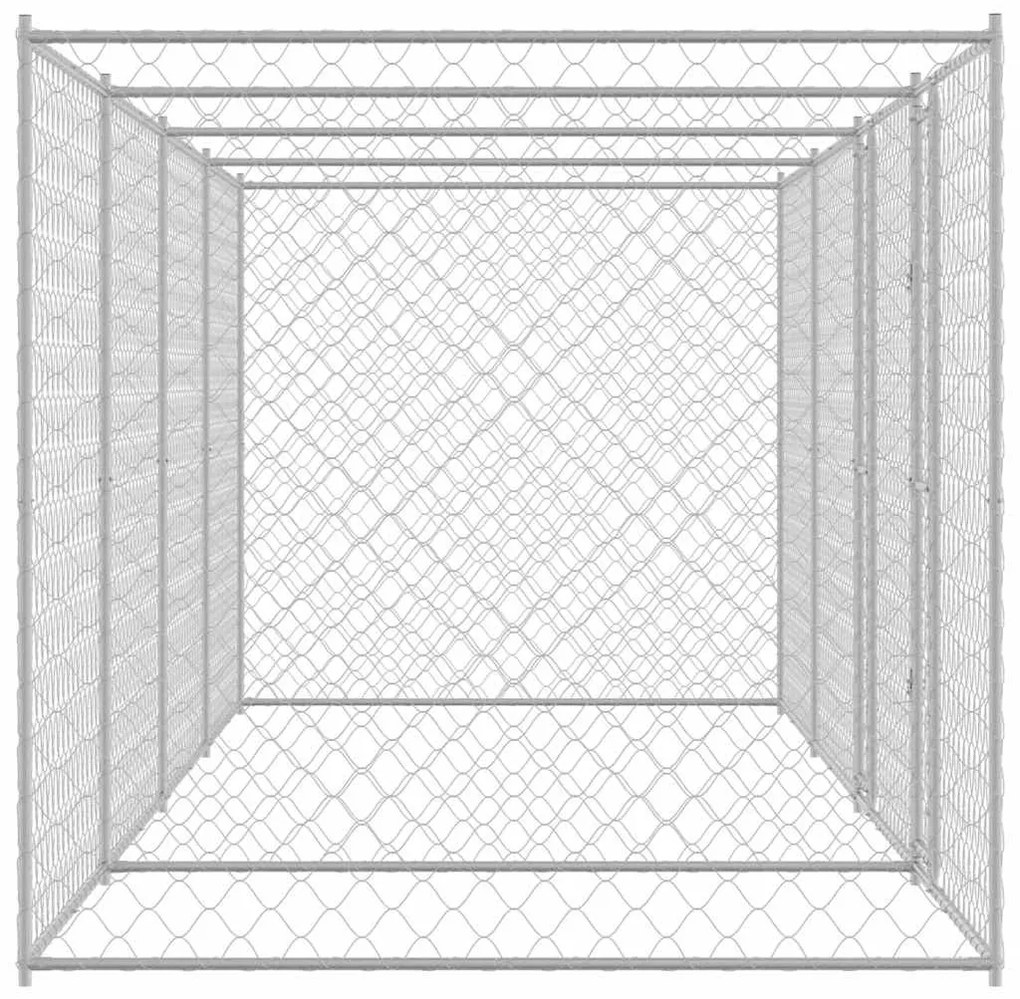 vidaXL Κλουβί σκύλου Ασημί 600 x 200 x 200 εκ. Επικαλυμμένος Χάλυβας