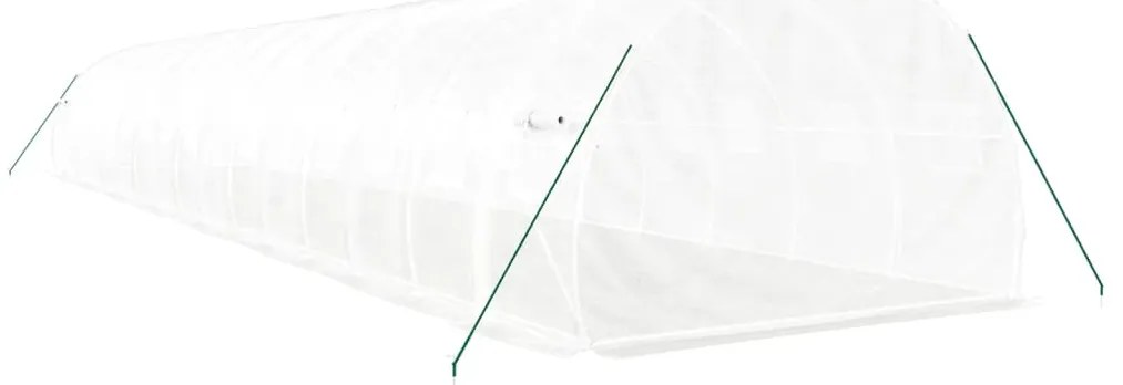 vidaXL Θερμοκήπιο Λευκό 48 μ² 16 x 3 x 2 μ. με Ατσάλινο Πλαίσιο