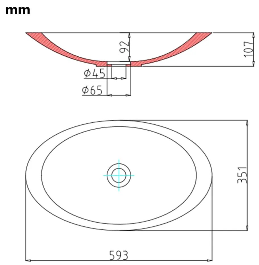 Νιπτήρας Λευκός 59,3x35,1x10,7 εκ. Συνθετικός Τεχνητό Μάρμαρο - Λευκό