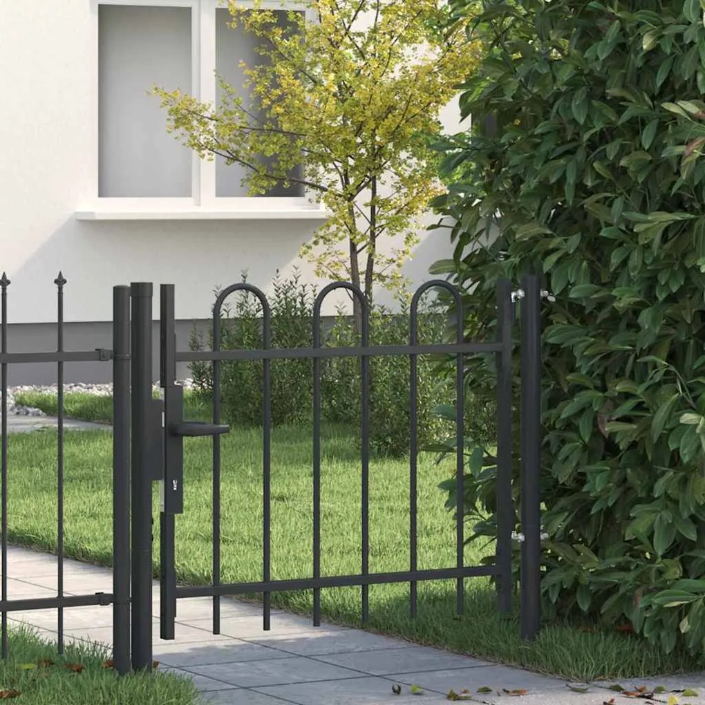 vidaXL Πύλη Φράχτη Γκρι 100 x 75 cm Χάλυβας με Επικάλυψη Πούδρας