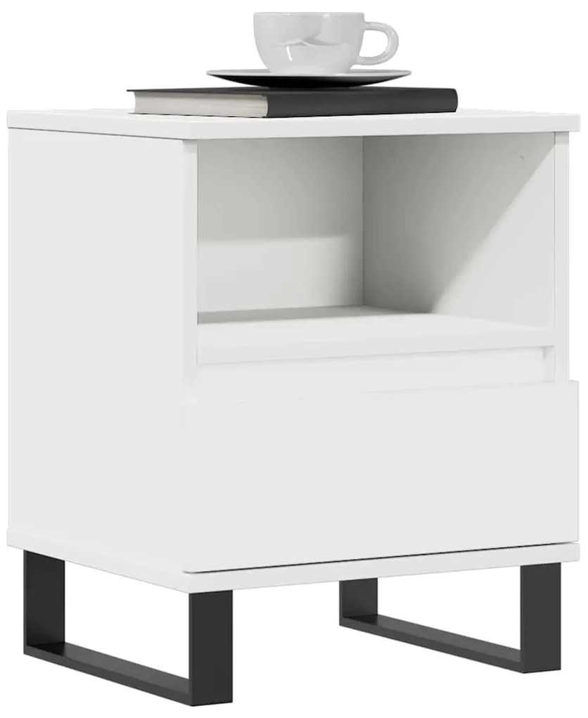 vidaXL Κομοδίνα Λευκά 2 τεμ. 40 x 35 x 50 εκ. από Επεξεργασμένο Ξύλο