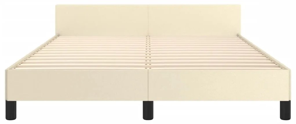 vidaXL Πλαίσιο Κρεβατιού με Κεφαλάρι Κρεμ 140x200 εκ. Συνθετικό Δέρμα