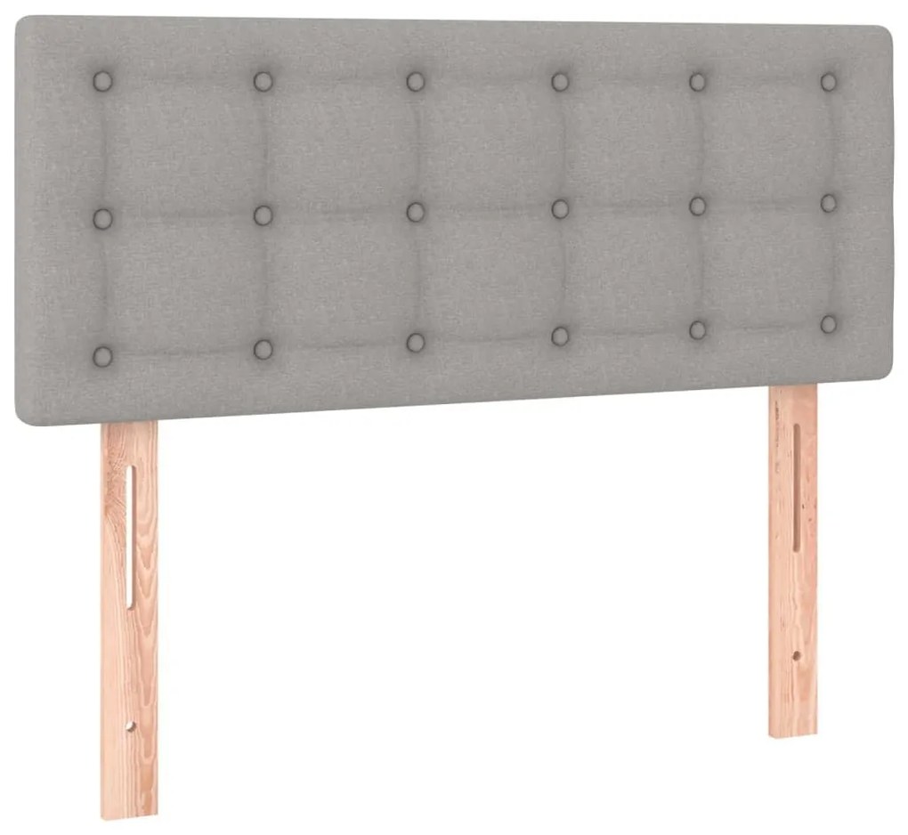 Κρεβάτι Boxspring με Στρώμα Ανοιχτό Γκρι 100x200 εκ. Υφασμάτινο - Γκρι