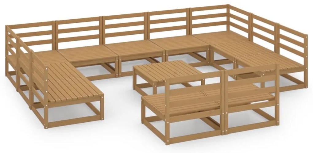 vidaXL Σαλόνι Κήπου 12 Τεμαχίων από Μασίφ Ξύλο Πεύκου