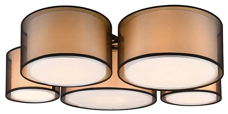 Φωτιστικό Οροφής Trio Lighting Burton 611400532 Μαύρο - Λευκό