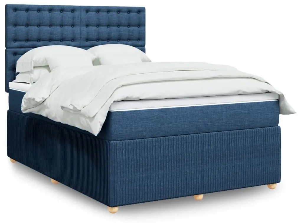 ΚΡΕΒΑΤΙ BOXSPRING ΜΕ ΣΤΡΩΜΑ ΜΠΛΕ 140X200 ΕΚ. ΥΦΑΣΜΑΤΙΝΟ 3292099