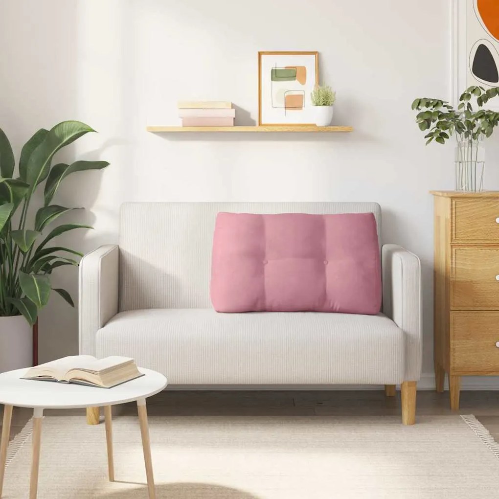 vidaXL Μαξιλάρι Πλάτης Ροζ 80 x 24 x 50 εκ Βελούδο